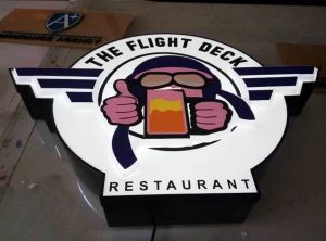 The Flight Deck Restaurant AVS Group Global Frontlit Lettering