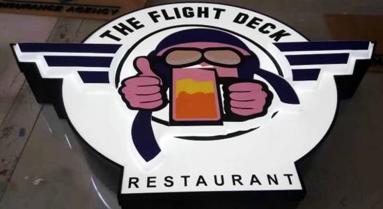 The Flight Deck Restaurant AVS Group Global Frontlit Lettering