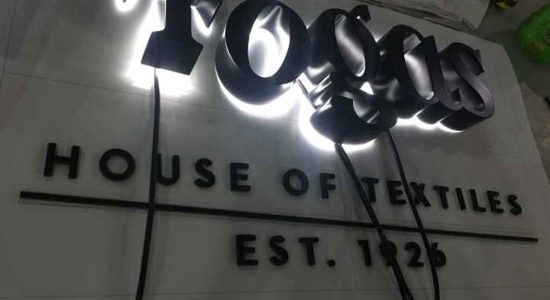 Togas house of textiles AVS Group Global Backlit Lettering