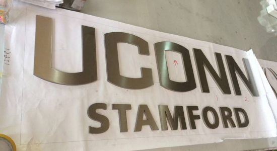 UCONN Stamford AVS Group Global Brass & Stainless Steel Lettering